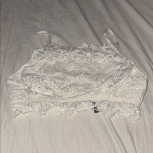 Aerie White Floral Lace Camisole